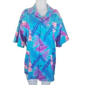 Hilo Hattie Hawiian Floral Leaf Women's Vacation Aloha Shirt XL